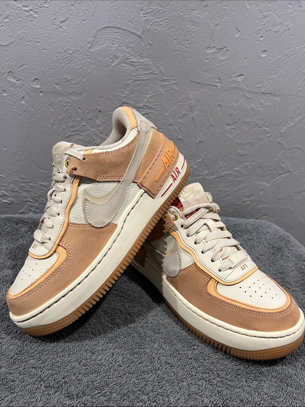 🔥🔥 NIKE Air Force 1 Shadow 'Sisterhood' Cashmere DM8157-700 Women's Sz 7 - EUC